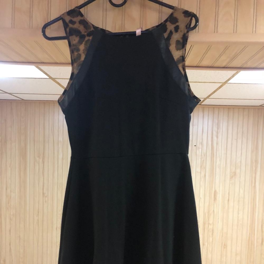Black cheetah print dress